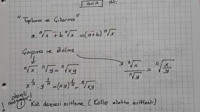 Köklü Sayılar Ders Notu Ve Örnekleri – Ali Hoca