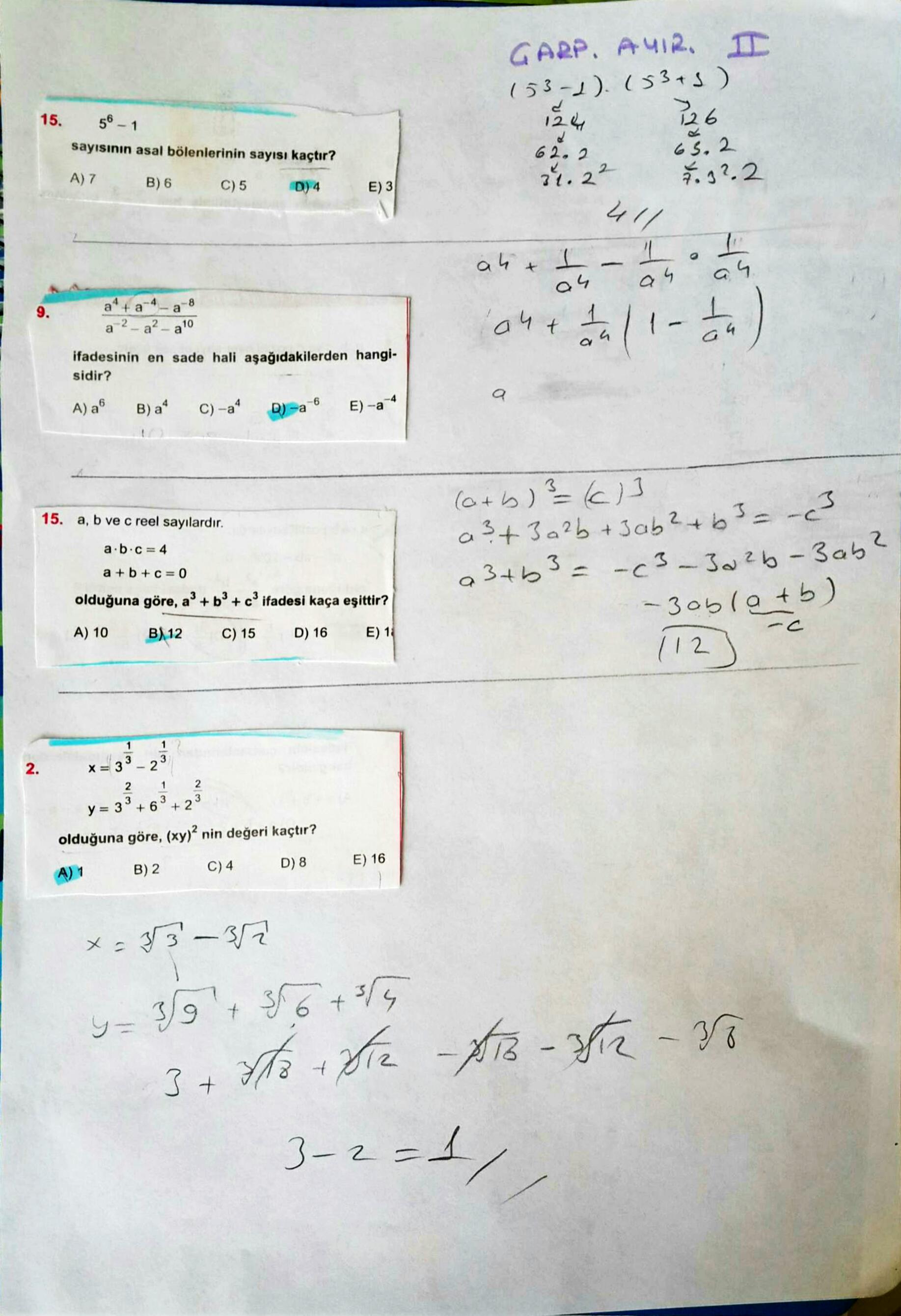 Carpanlara Ayirma Sorulari 2 Dgs Dikey Gecis Sinavi Dgs Puan Hesaplama Dgs Tercih Robotu